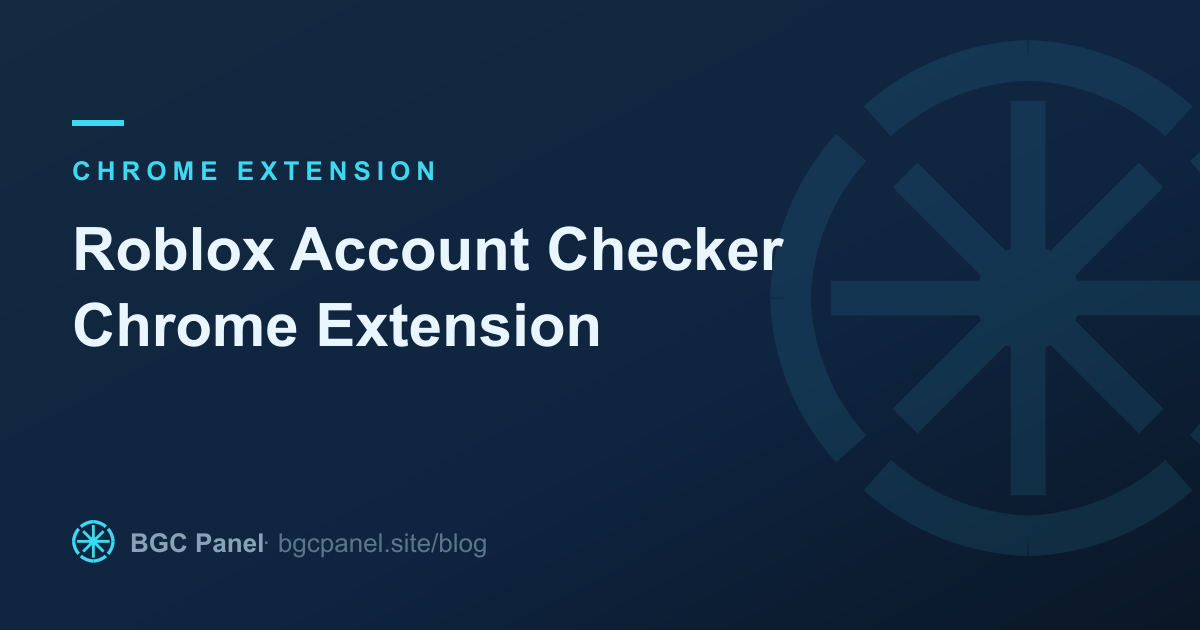 Illustrated cover for the BGC Panel Chrome extension that checks Roblox accounts directly on profile pages